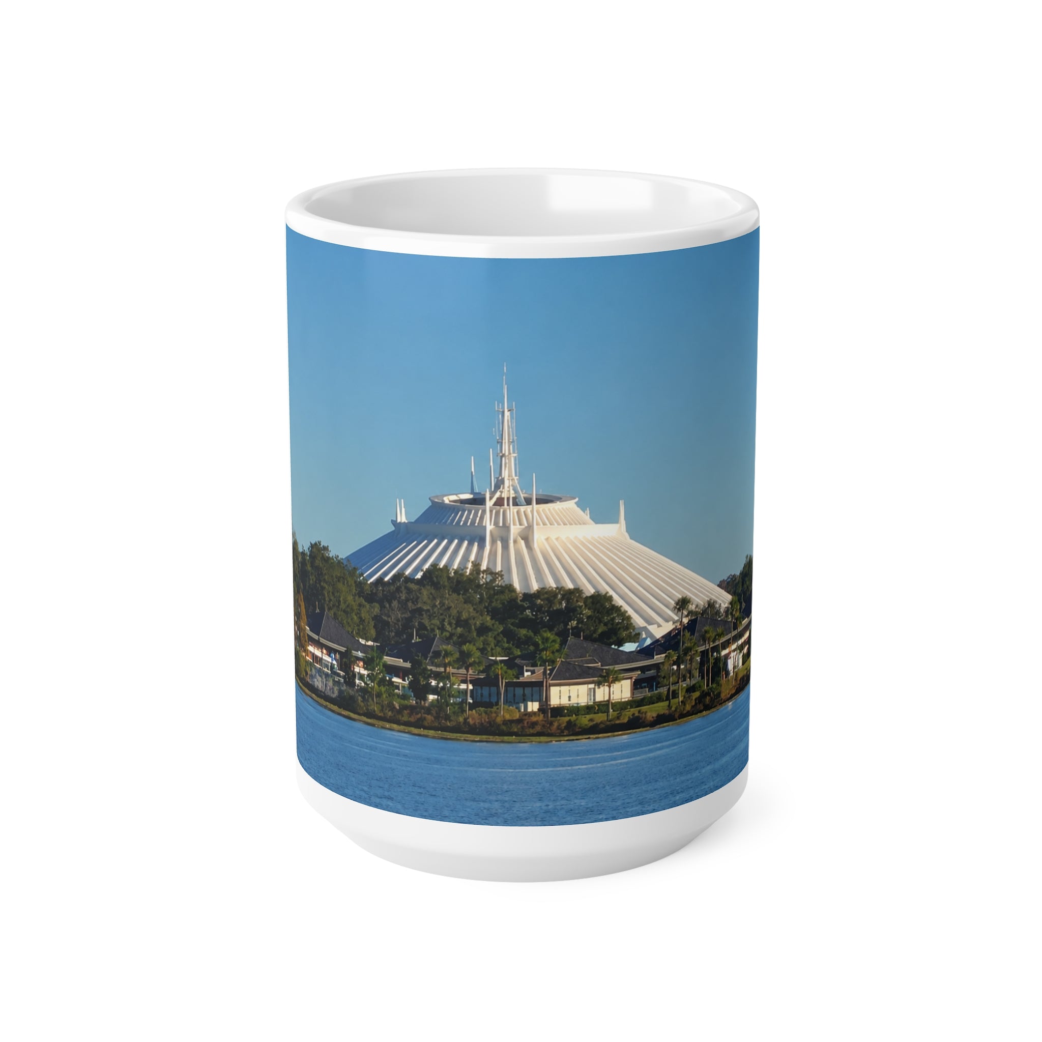 Space Mountain Skyline Mug — Scenic Theme Park Ceramic Coffee Cup (11oz & 15oz)