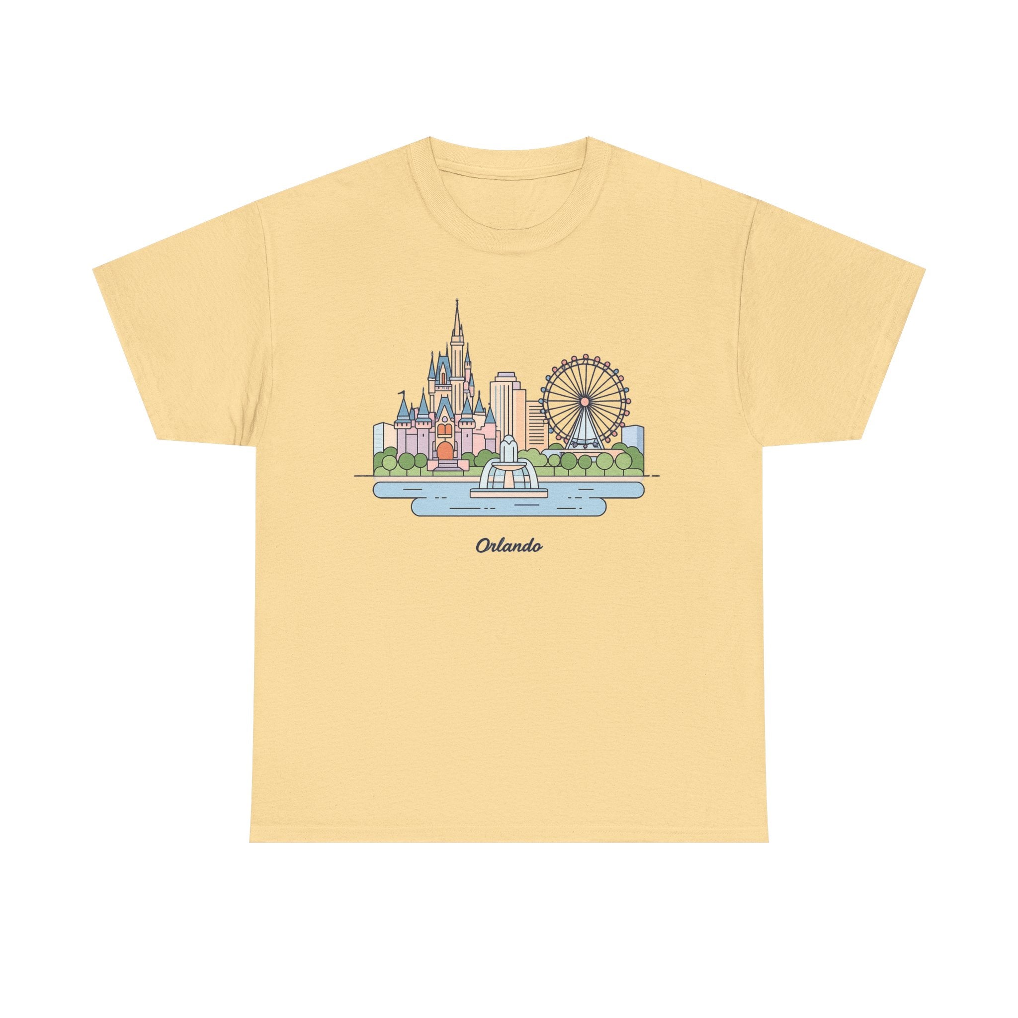 Orlando Skyline T-Shirt — Cute Cityscape Graphic Tee with 'Orlando' Text