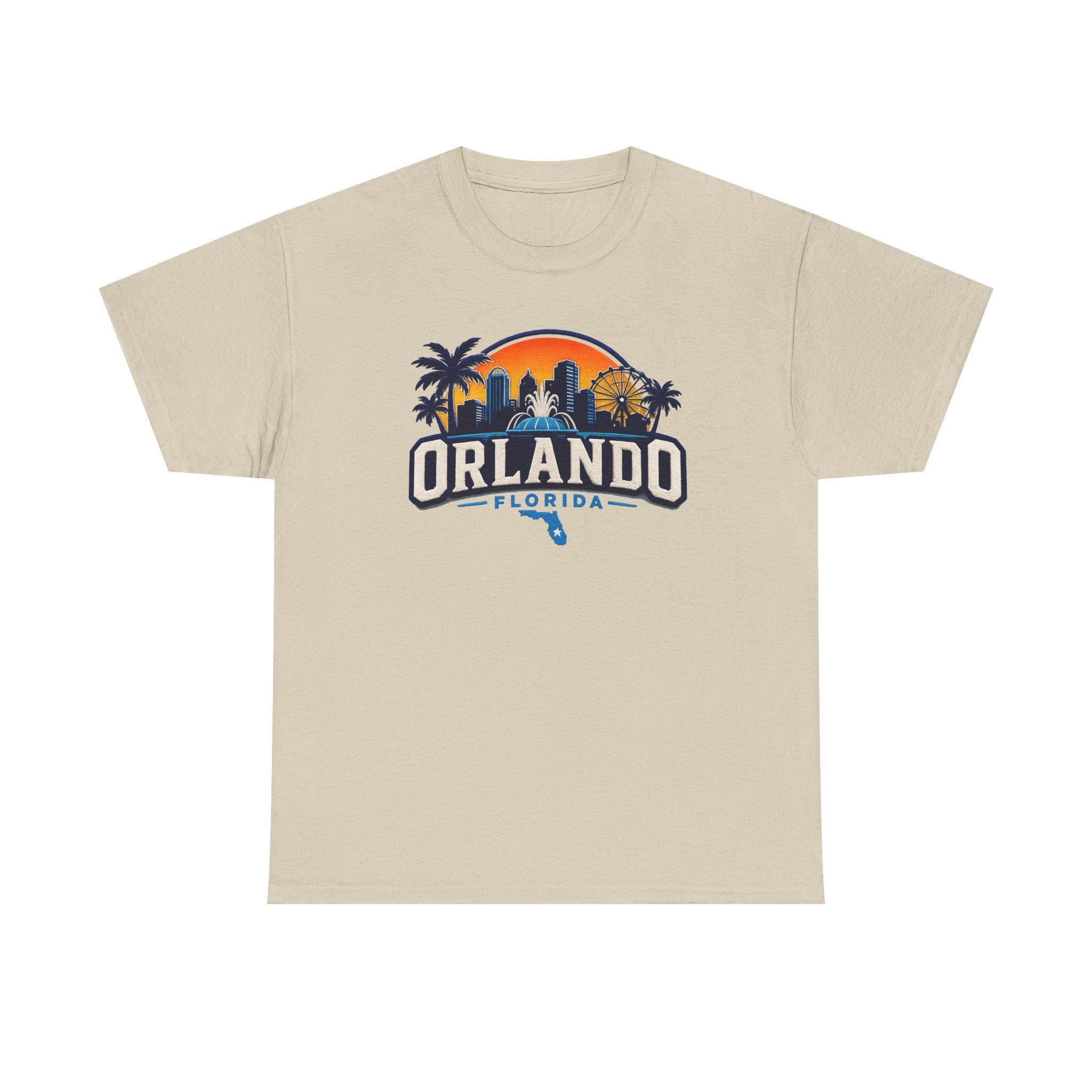 Orlando Florida Sunset T-Shirt — Retro Skyline & Palm Tree Vacation Tee