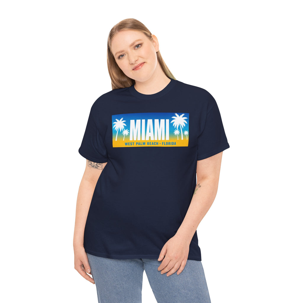 Miami West Palm Beach Vintage Tee — "MIAMI" Beach Palm Trees T‑Shirt