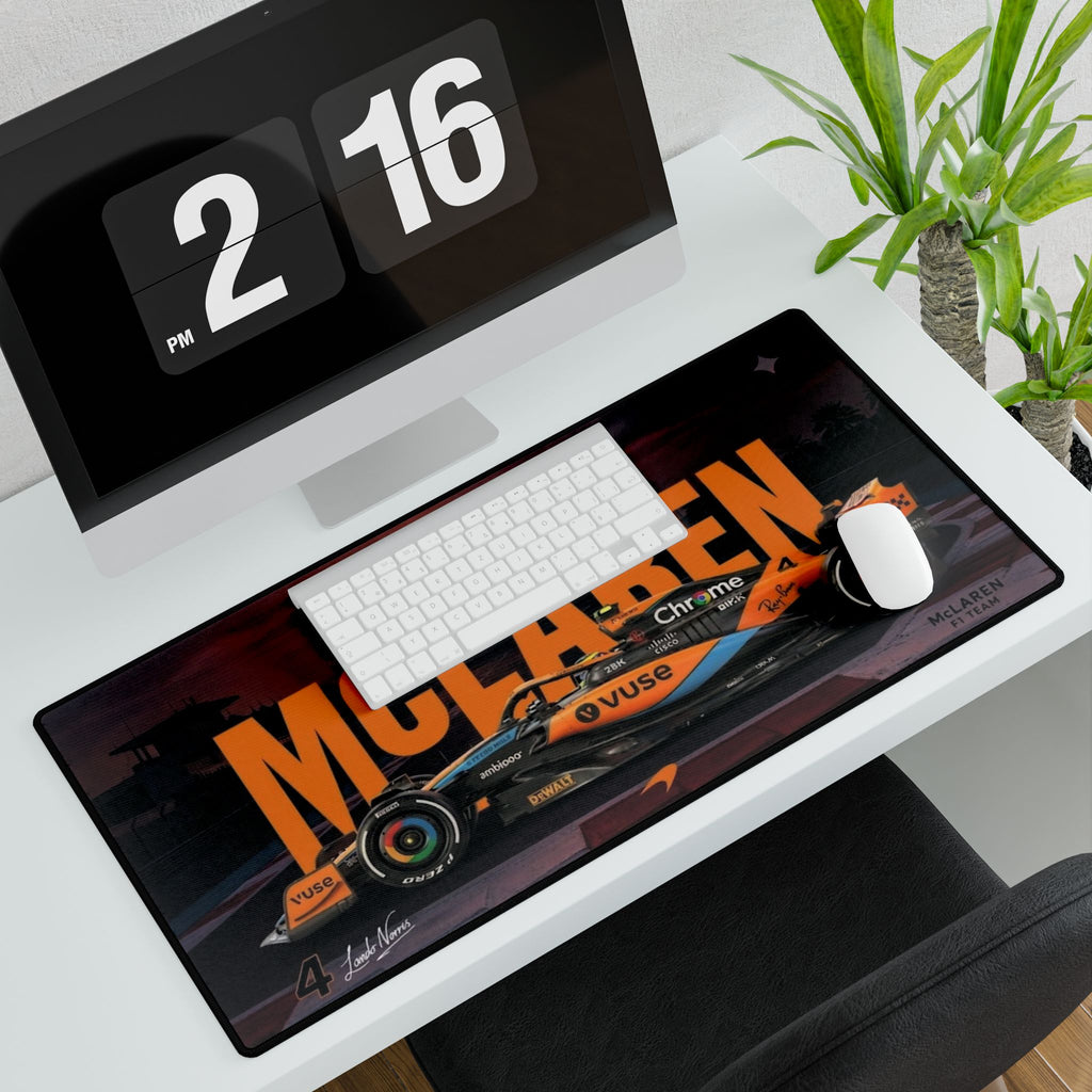 McLaren Racing Orange F1 Desk Mat — Large Gaming/Workstation Mouse Pad