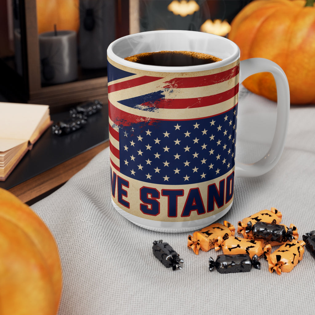 United We Stand Ceramic Coffee Mug — Vintage UK & USA Flag 11oz/15oz