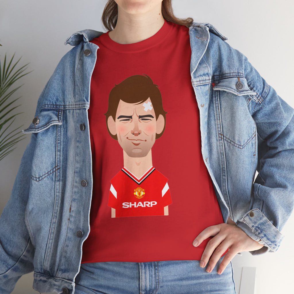 Bryan Robson Manchester United Legend Portrait Cotton T-Shirt