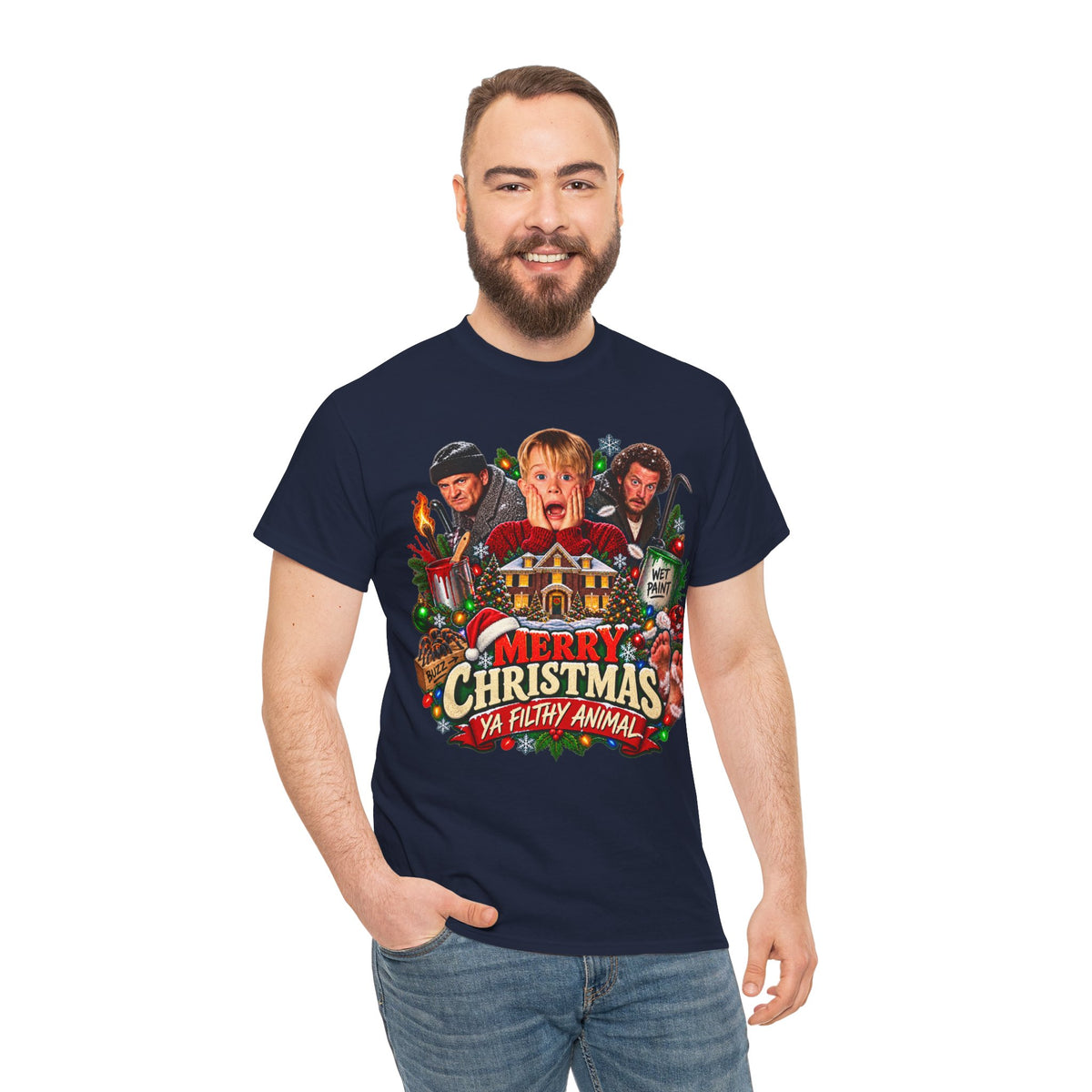#Christmas Tee - "Merry Christmas Ya Filthy Animal" Home Alone Movie Holiday Shirt