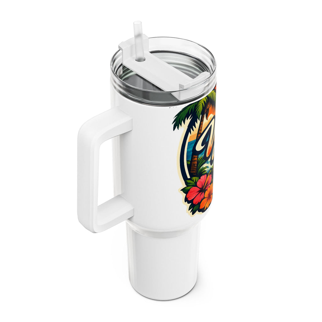 West Palm Beach 40oz Travel Tumbler — Tropical Sunset Palm Beach Cup