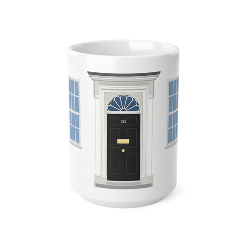 10 Downing Street Door Ceramic Coffee Mug — British Political Landmark 11oz/15oz