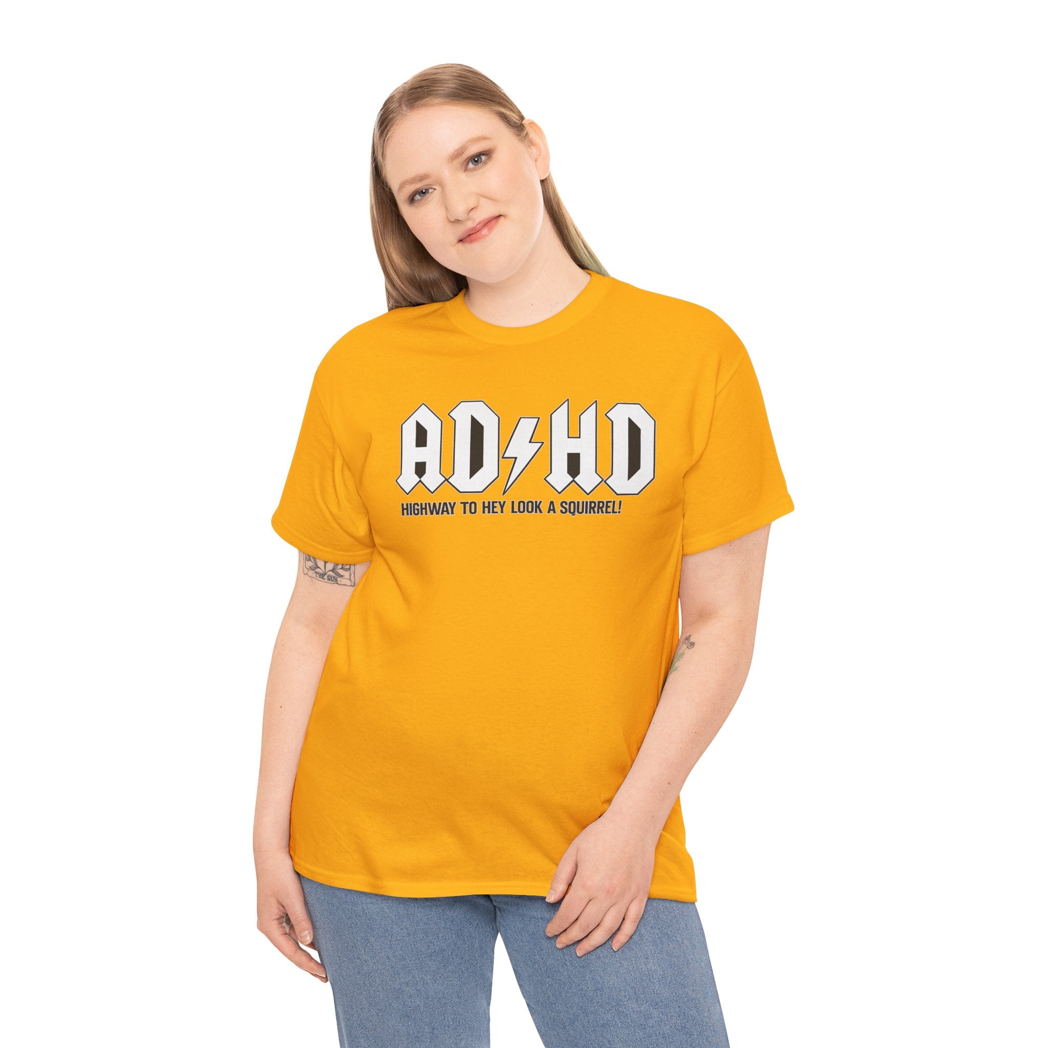 ADHD Band Tee — "Highway to Hey Look a Squirrel!" Graphic T-Shirt