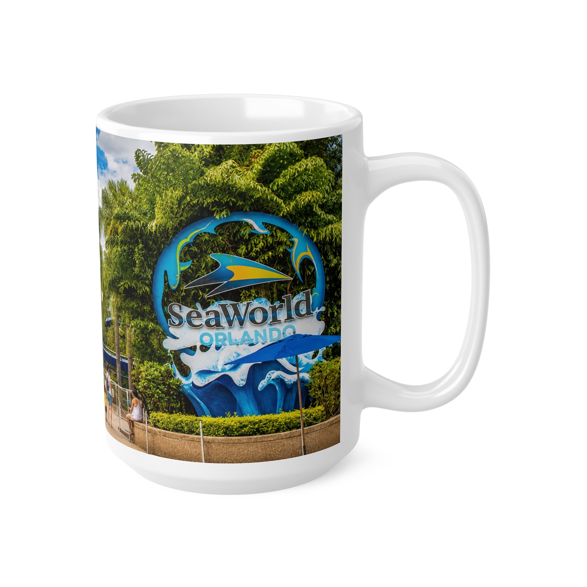 Sea World Theme Park Roller Coaster Photo Mug — Scenic Amusement Park Ceramic Coffee Cup (11oz & 15oz)