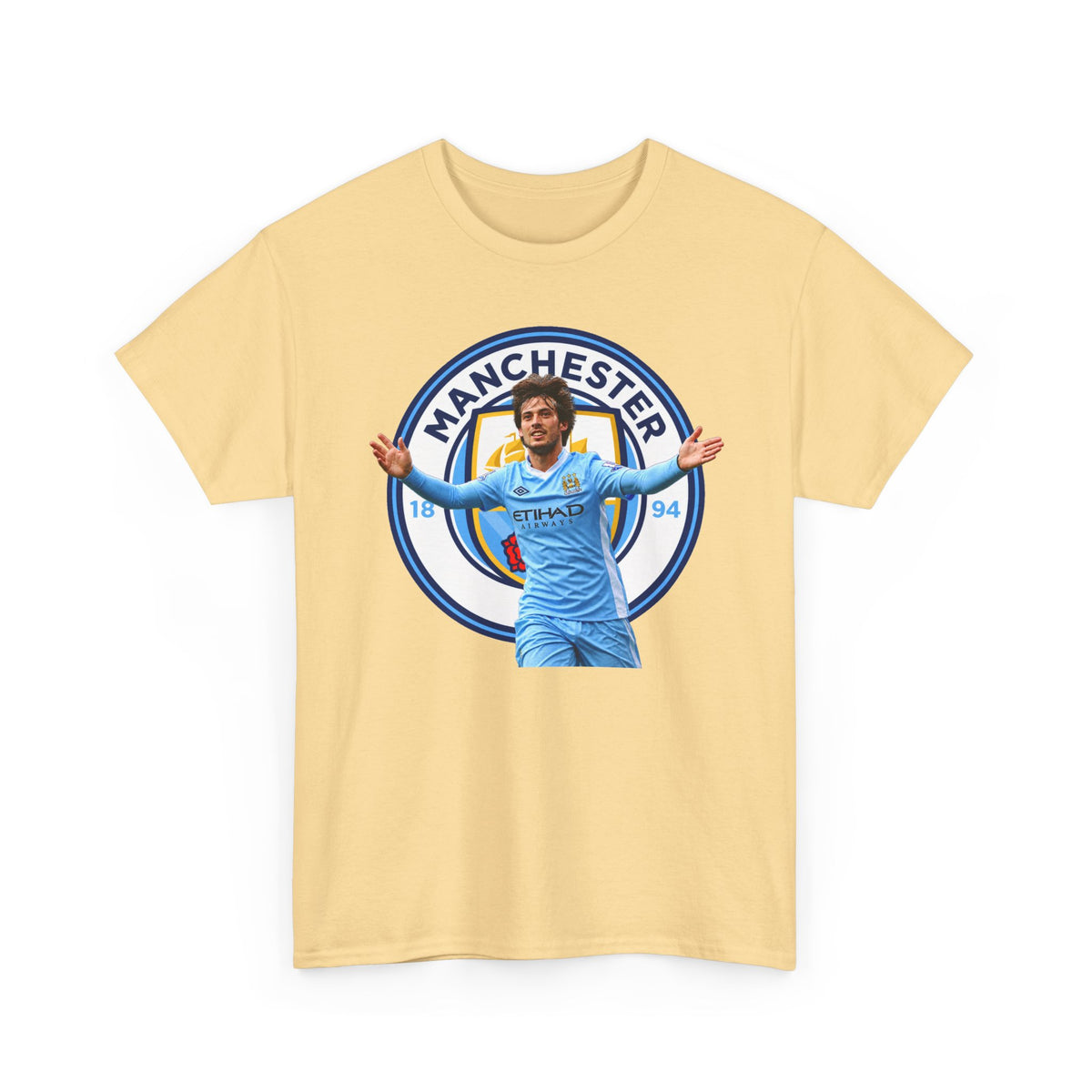 David Silva Manchester Legend Football Tee — Player Celebration Design