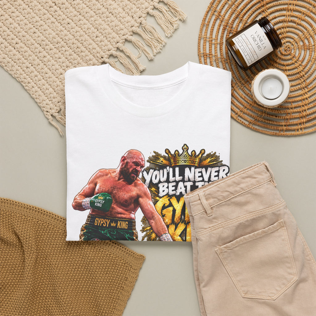 Boxing Graphic Tee – "You'll Never Beat the Gypsy King" Fight Shirt