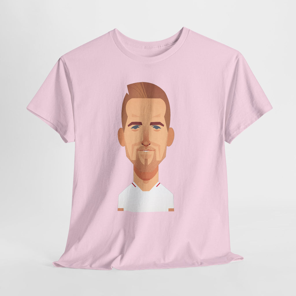 Harry Kane England Caricature Portrait Tee — Minimal Male Face Graphic Cotton T-Shirt