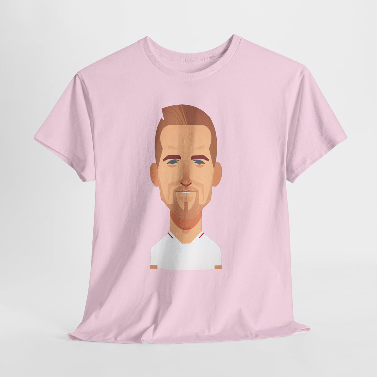 Harry Kane England Caricature Portrait Tee — Minimal Male Face Graphic Cotton T-Shirt