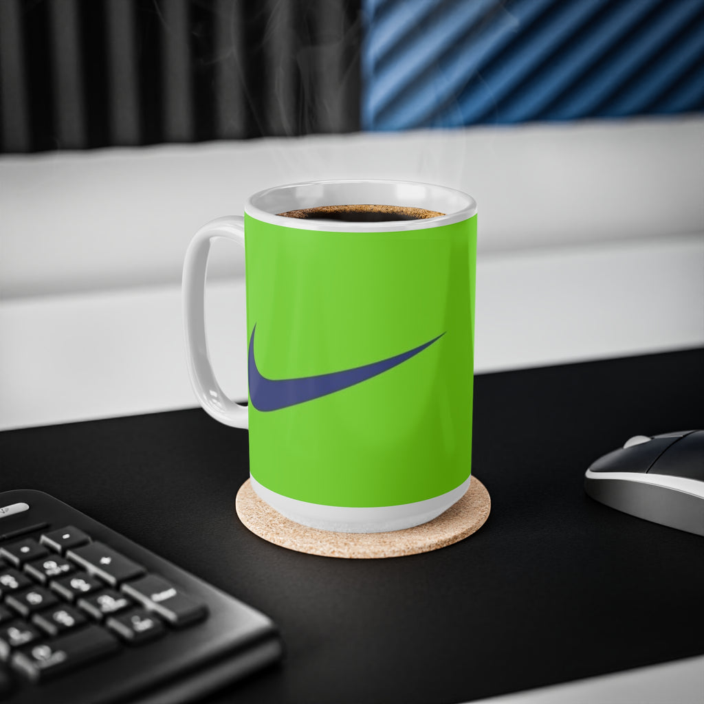 Chelsea-Inspired Neon Green Football Mug (11oz, 15oz)