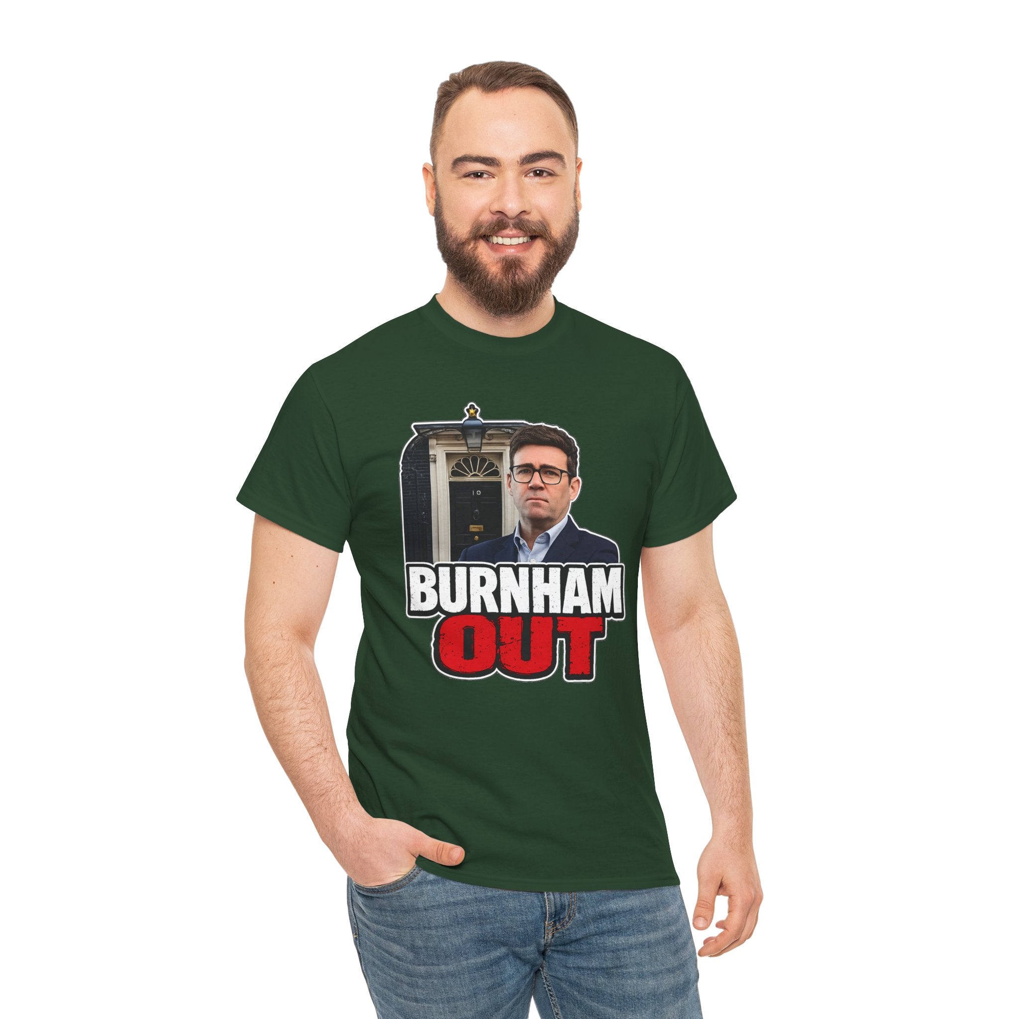 Andy Burnham Out Political Satire T‑Shirt — "Burnham Out" Protest Tee