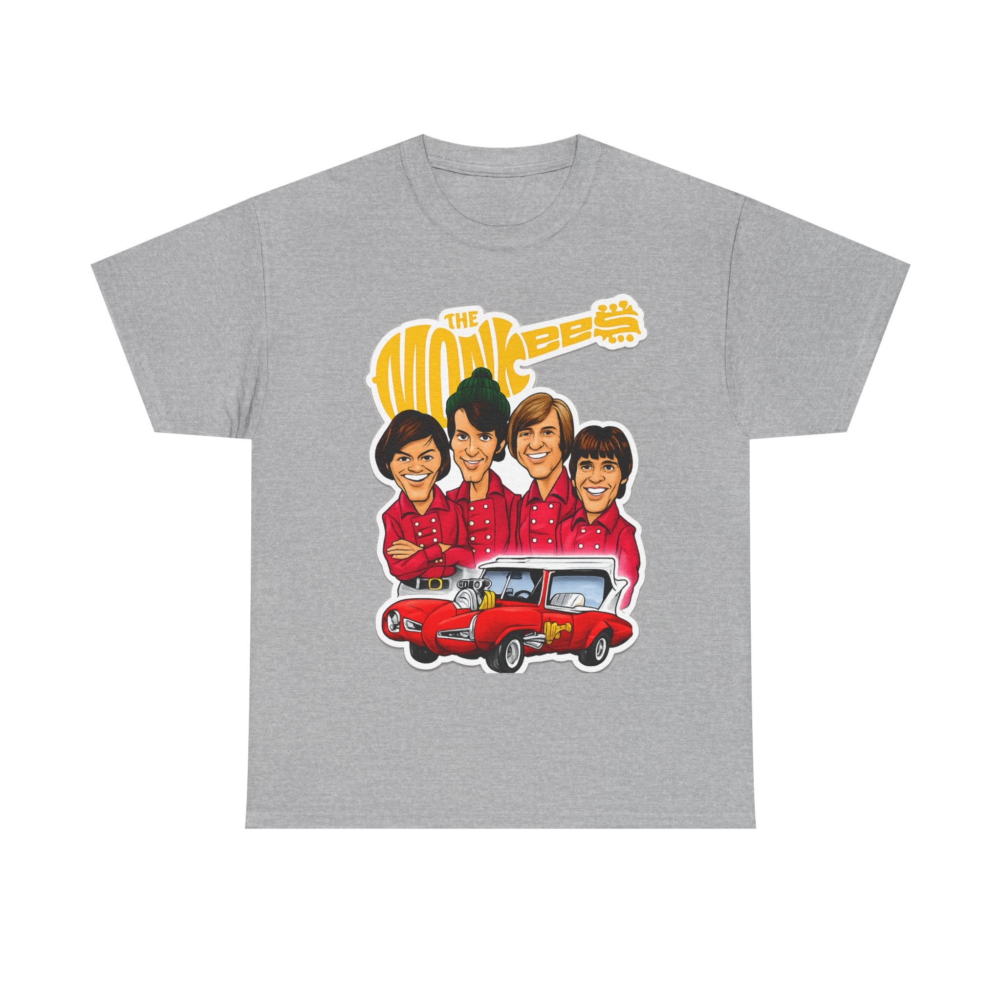 The Monkees Retro Band Tee — Colorful Car Cartoon Graphic