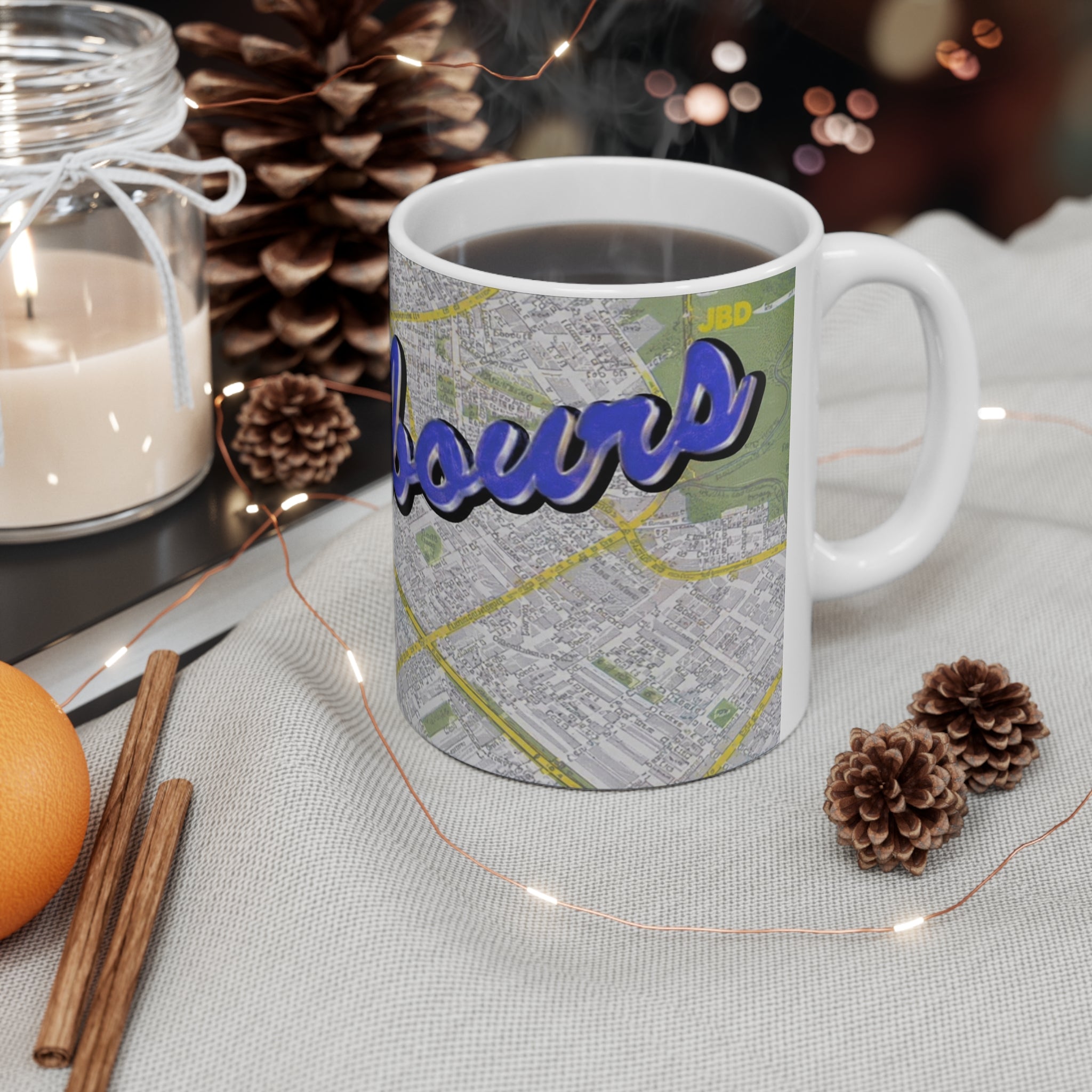 Neighbours Classic TV Soap  Map Ceramic Mug – Personalized City Map Coffee Cup (11oz/15oz)