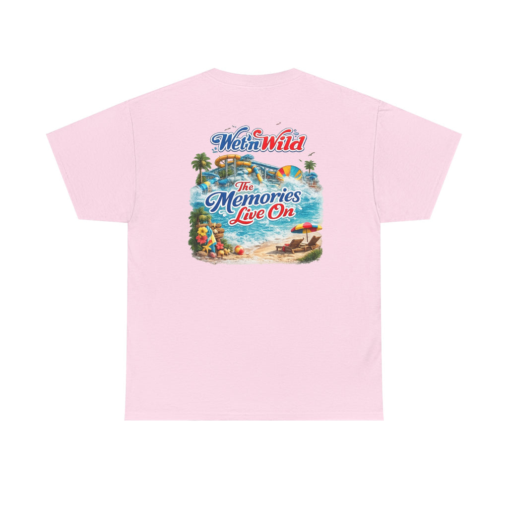 Wet'n Wild Beach Tee — "The Memories Live On" Retro Island Graphic Shirt
