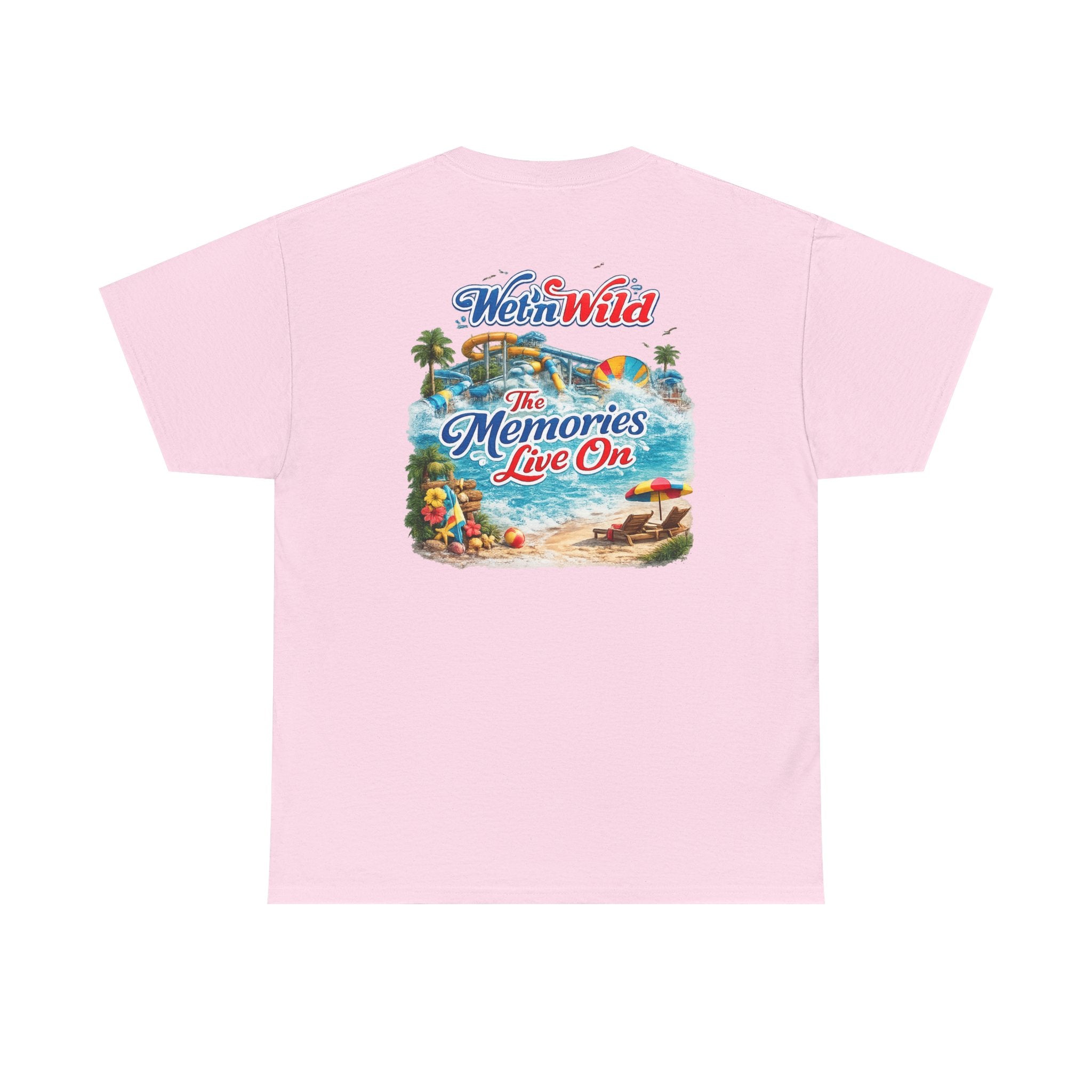 Wet'n Wild Beach Tee — "The Memories Live On" Retro Island Graphic Shirt
