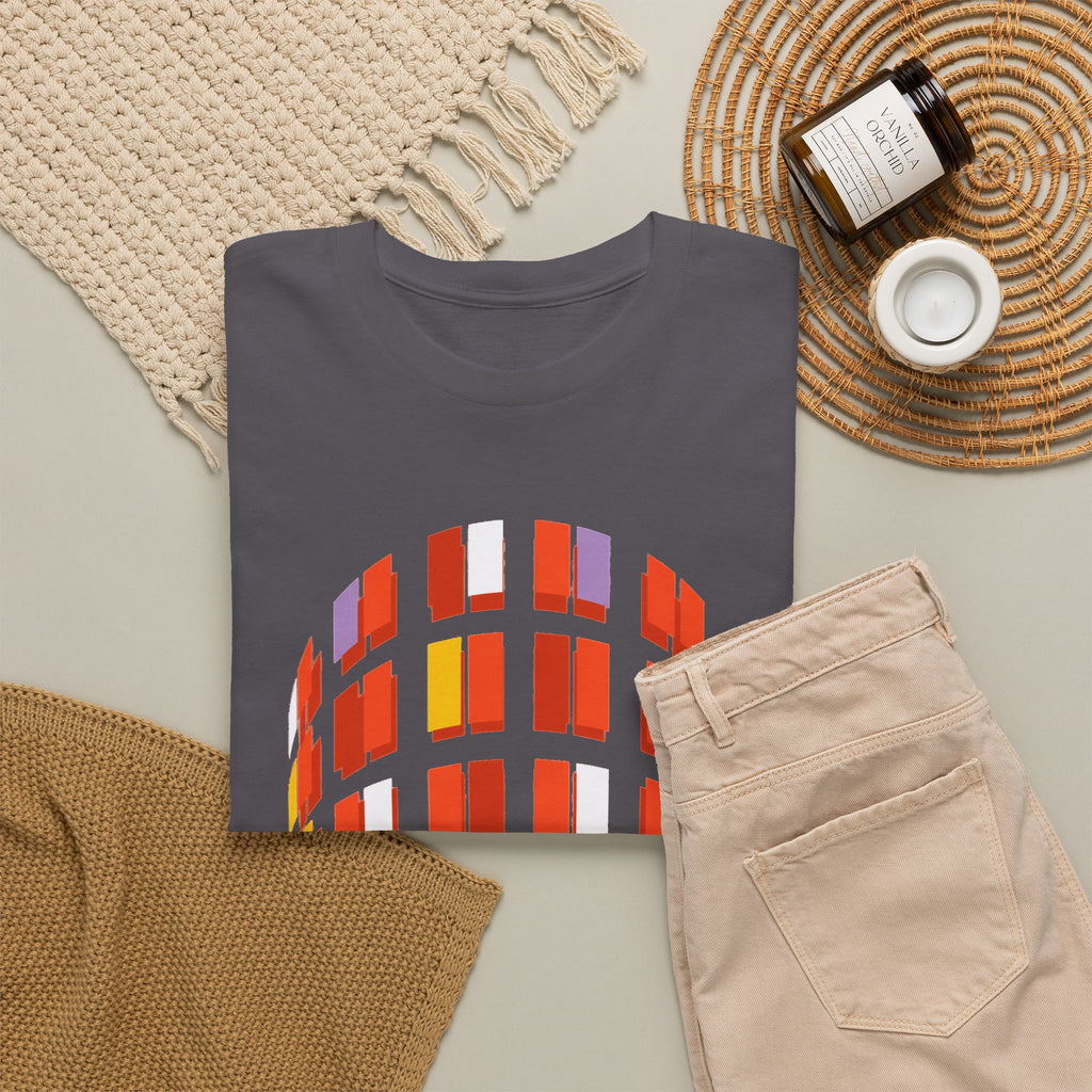 Hacienda Arch Graphic Cotton T-Shirt Tee — Retro Sunset Window Illustration