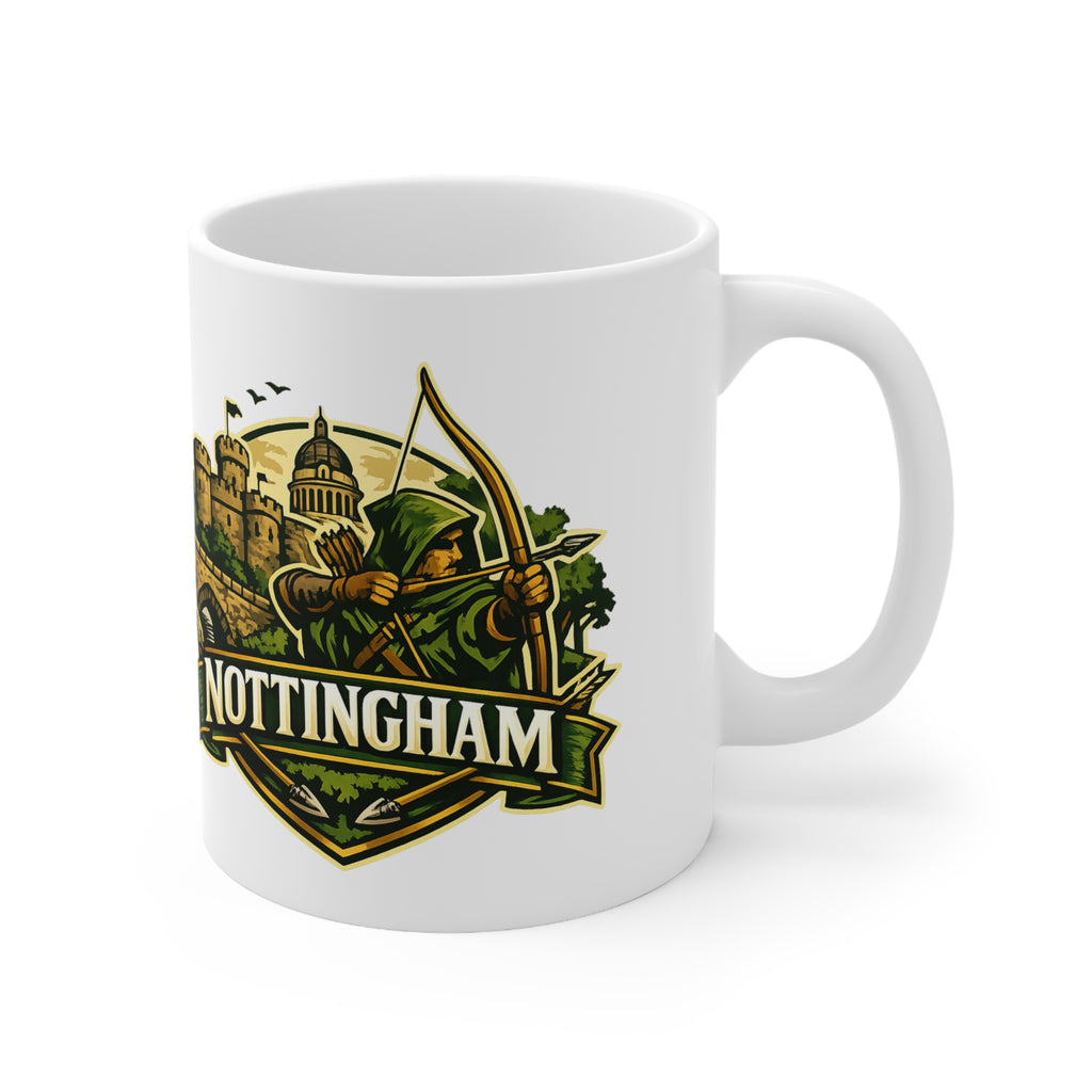 Nottingham Robin Hood Ceramic Coffee Mug — 11oz & 15oz Travel-Perfect Gift