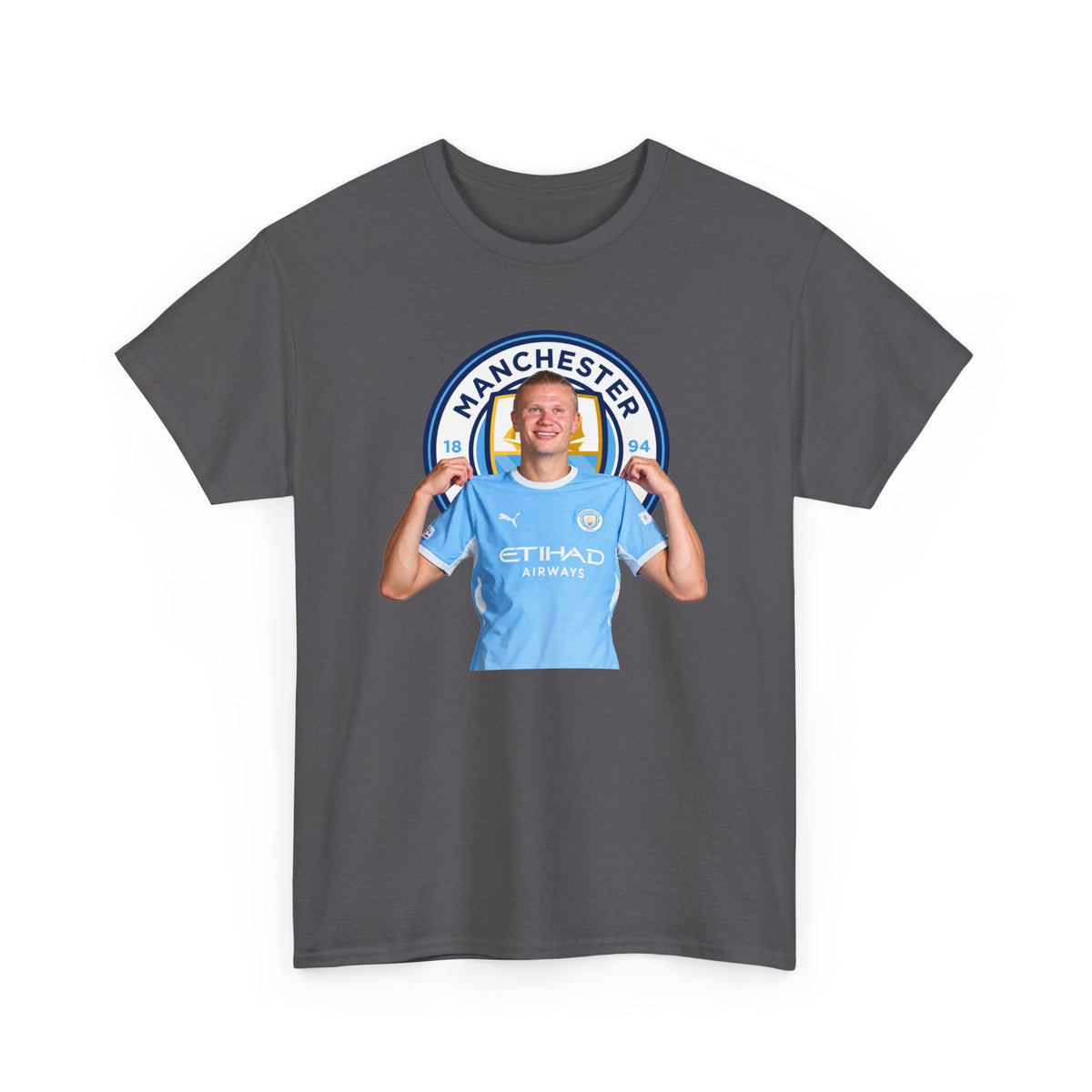 Manchester City Erling Haaland Inspired Cotton T-Shirt Tee — Player Celebratory Graphic T-Shirt