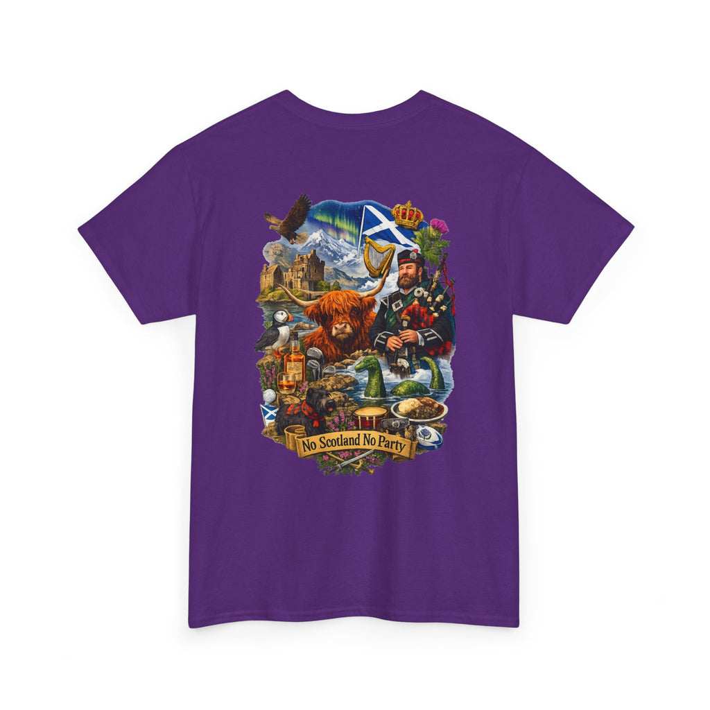 Scotland Collage T-Shirt — "No Scotland No Party" Scottish Heritage Tee