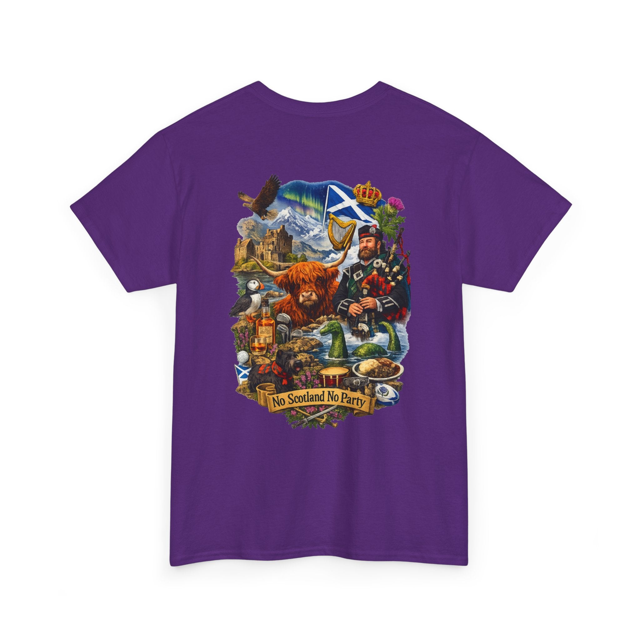 Scotland Collage T-Shirt — "No Scotland No Party" Scottish Heritage Tee