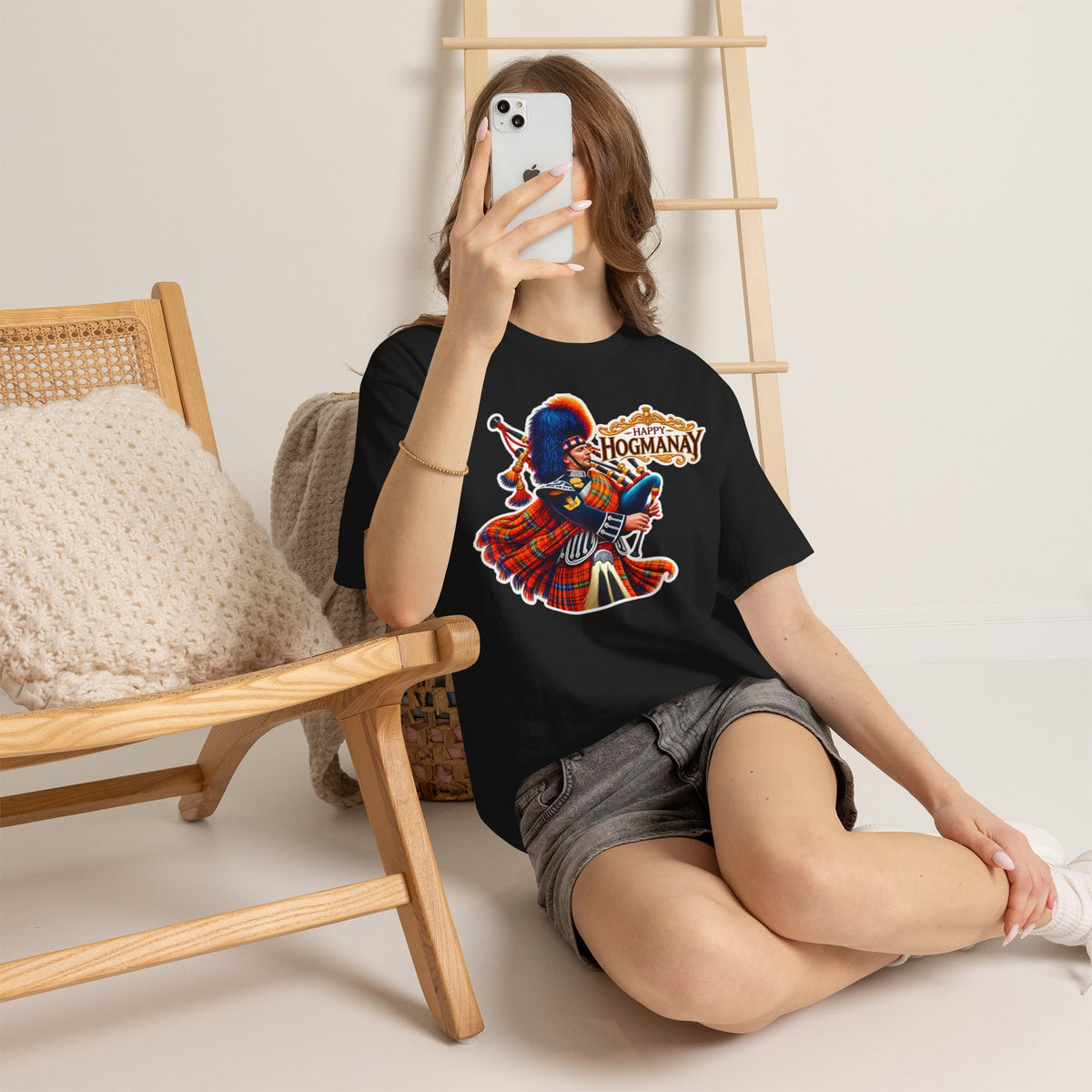 Hogmanay Bagpiper T‑Shirt — Happy Hogmanay Scottish New Year Tee
