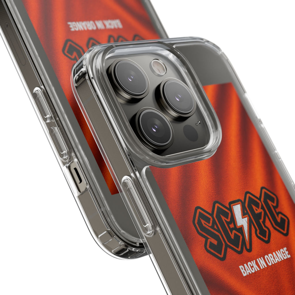 Salford CIty Inspired Phone Case — 'SCFC Back in Orange' Clear Protective Cover
