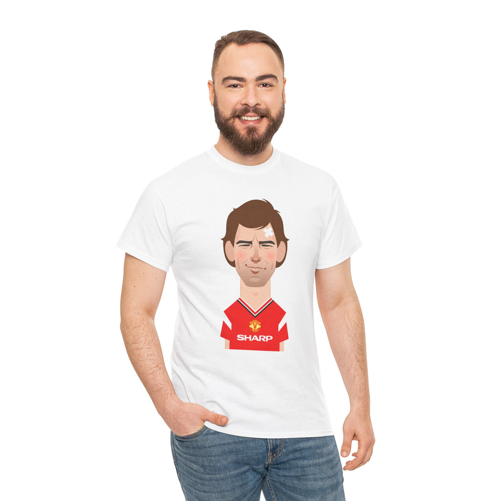 Bryan Robson Manchester United Legend Portrait Cotton T-Shirt