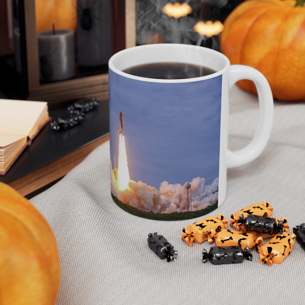 Space Shuttle Rocket Launch Ceramic Mug — Space Shuttle Coffee Cup (11oz & 15oz)