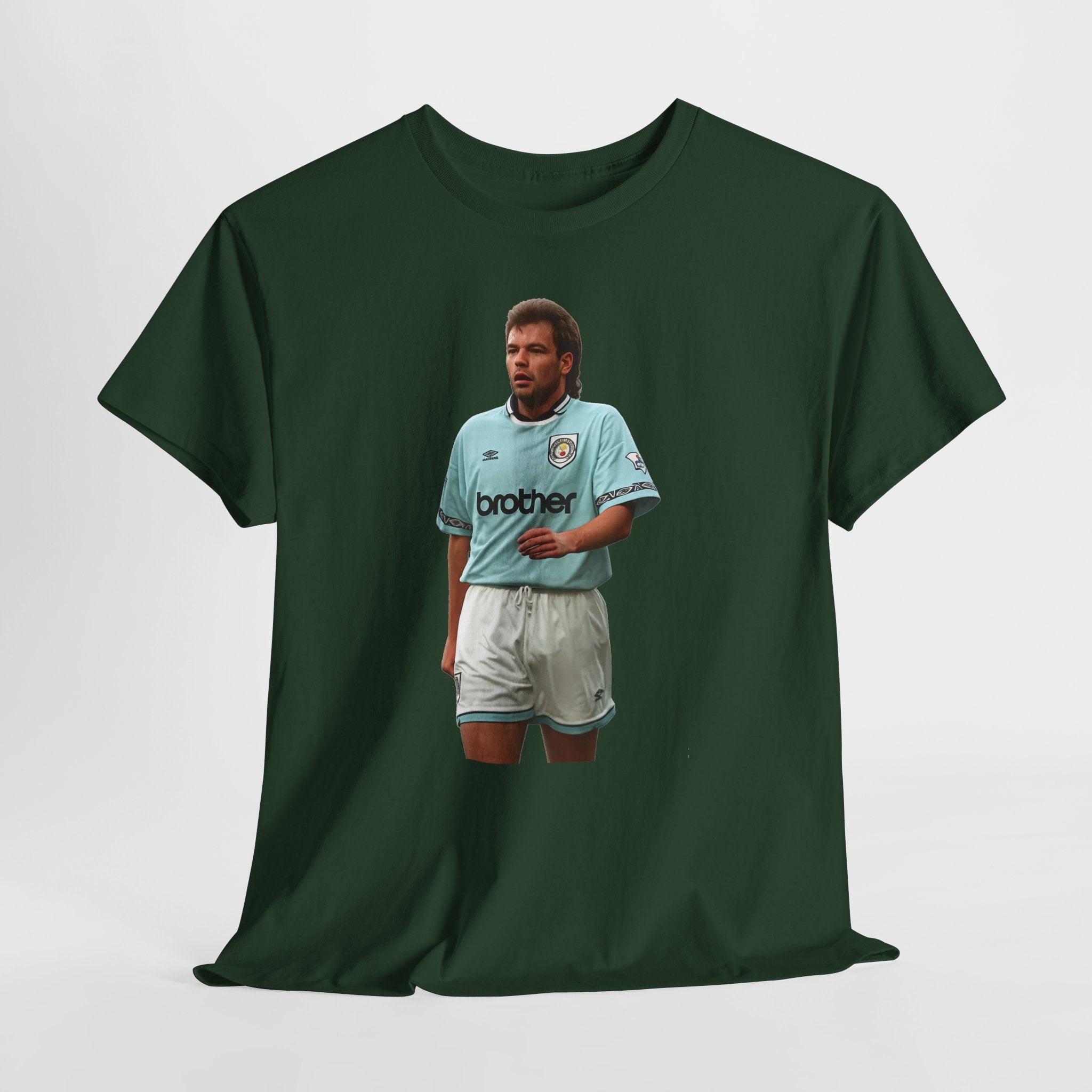 Uwe Rosler Manchester City Legend Graphic Tee - Retro Football Kit Print