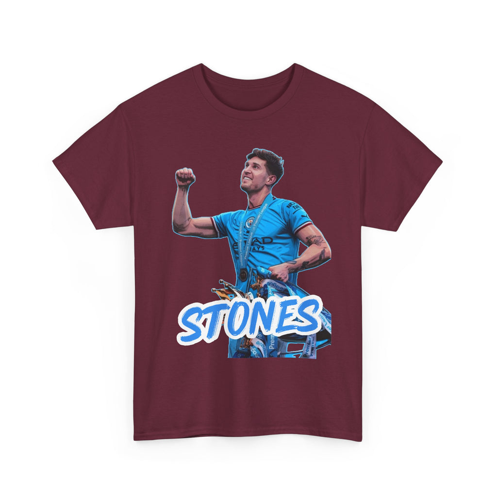John Stones Manchester City Soccer Fan Tee — Blue Player Graphic T-Shirt