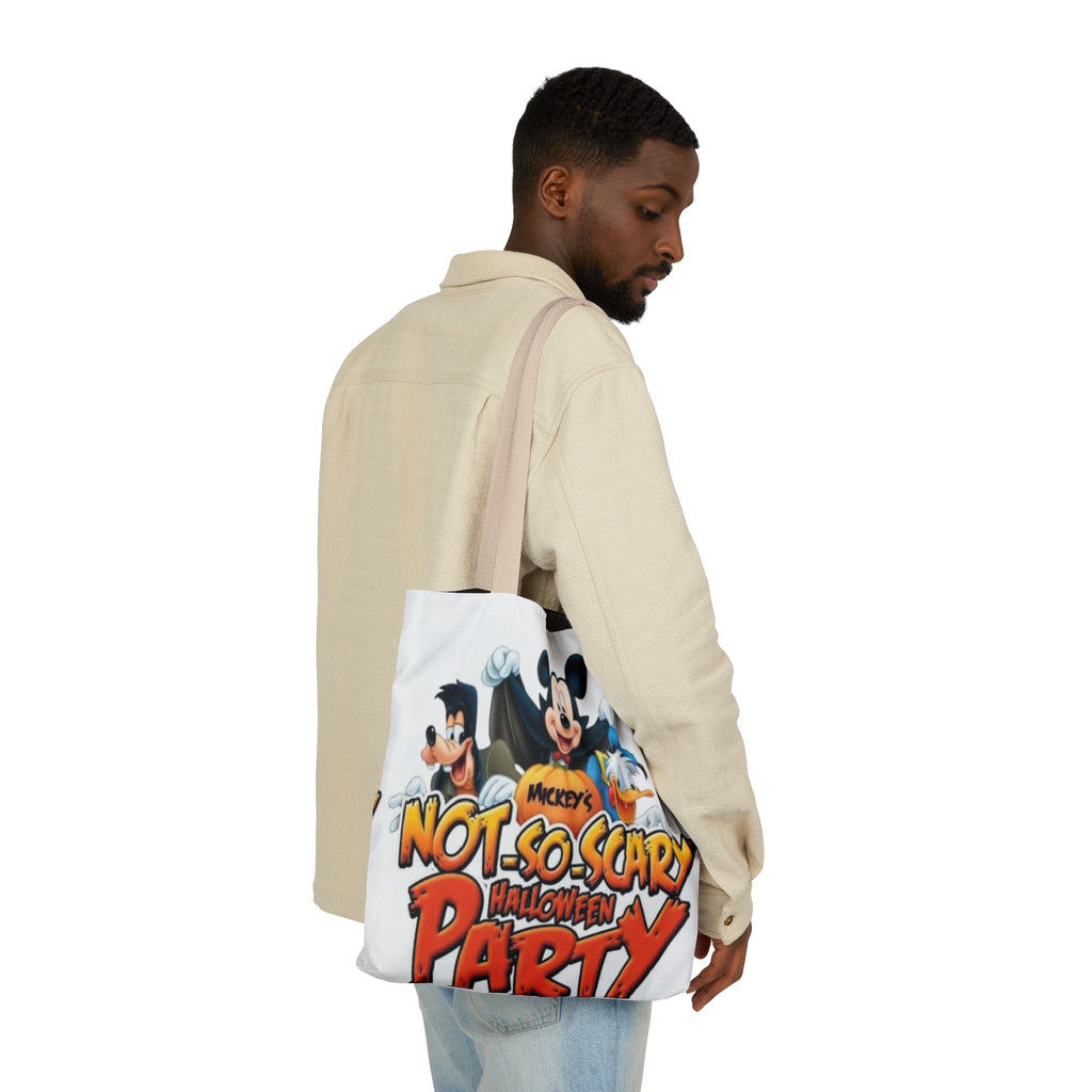Halloween Party Canvas Tote Bag — "Not-So-Scary Halloween Party" Graphic