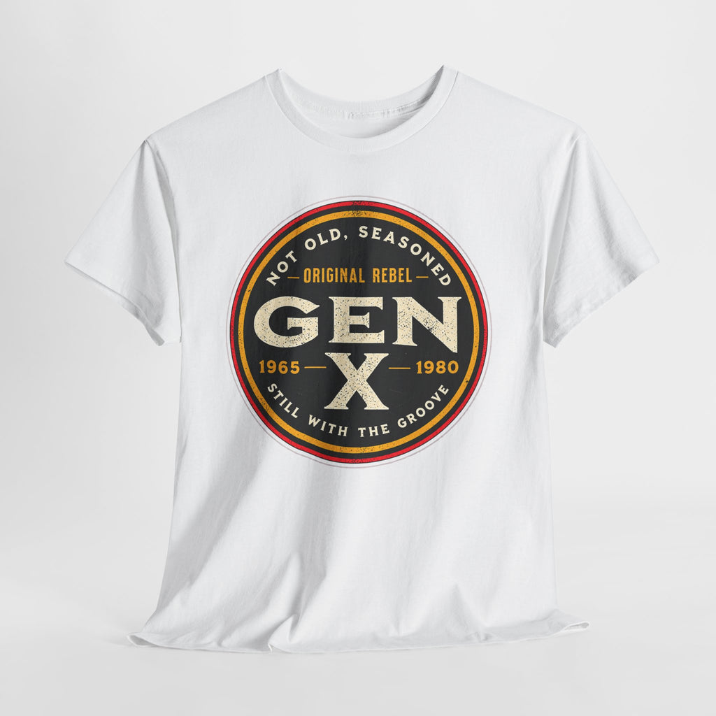Gen X Tee - 'Not Old, Seasoned' Vintage Rebel Graphic T-Shirt (1965-1980)