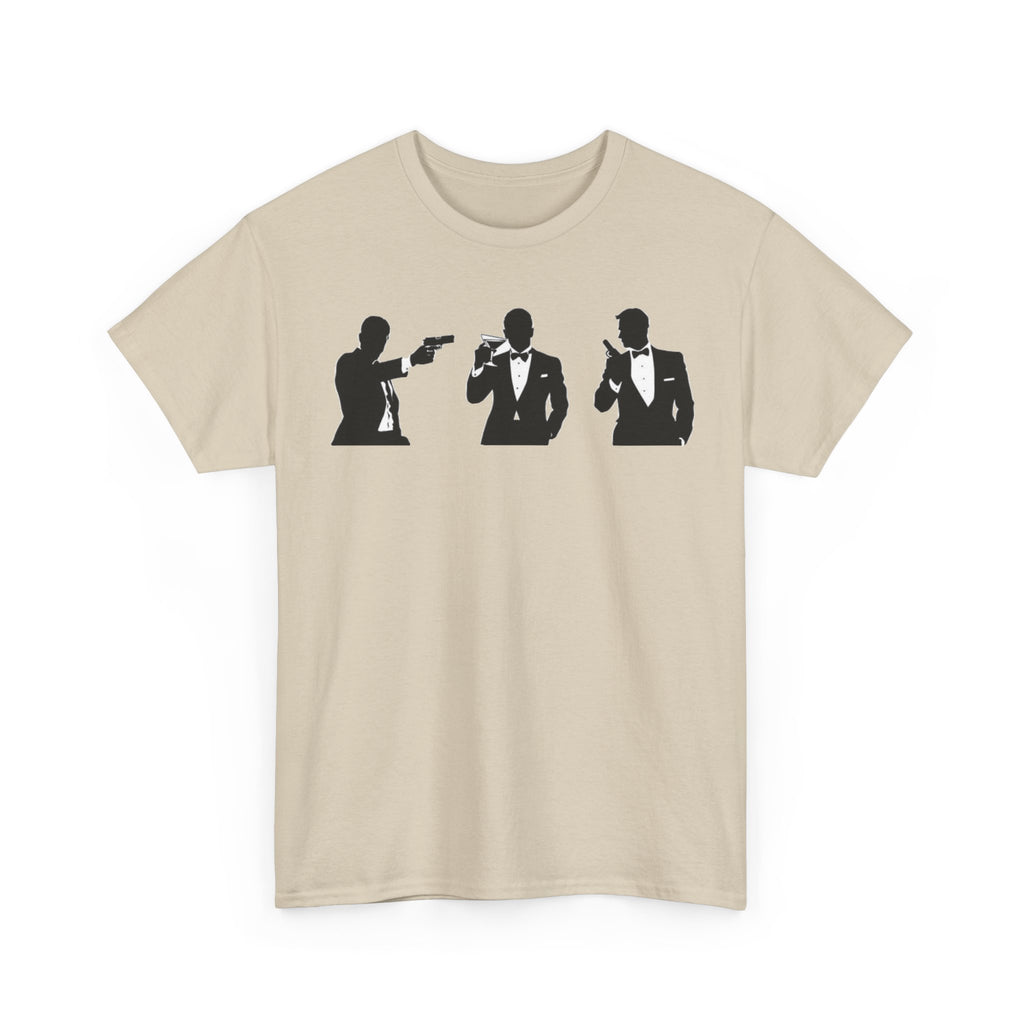 Bond in Suits Silhouette Tee — Classic James Bond Tuxedo Graphic Shirt