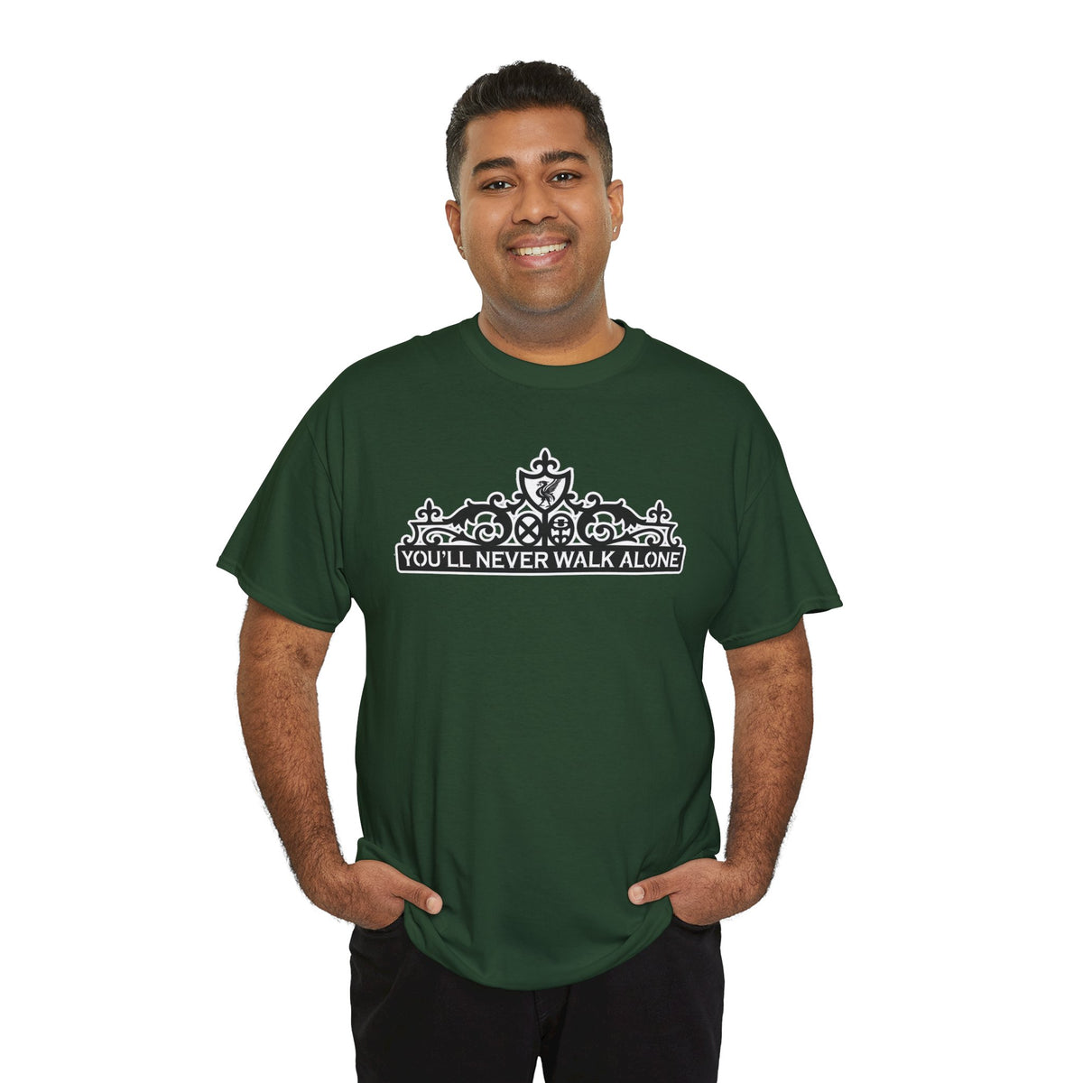 You'll Never Walk Alone T‑Shirt — Liverpool FC Crest Cotton Tee