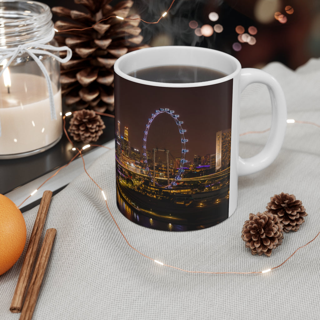 Singapore Night Skyline Coffee Mug — Marina Bay Sands Cityscape Ceramic Mug (11oz, 15oz)