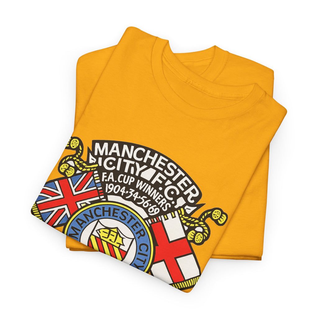 Manchester City Vintage Crest Tee — 'The Super Blues' 1970 European Cup Winners