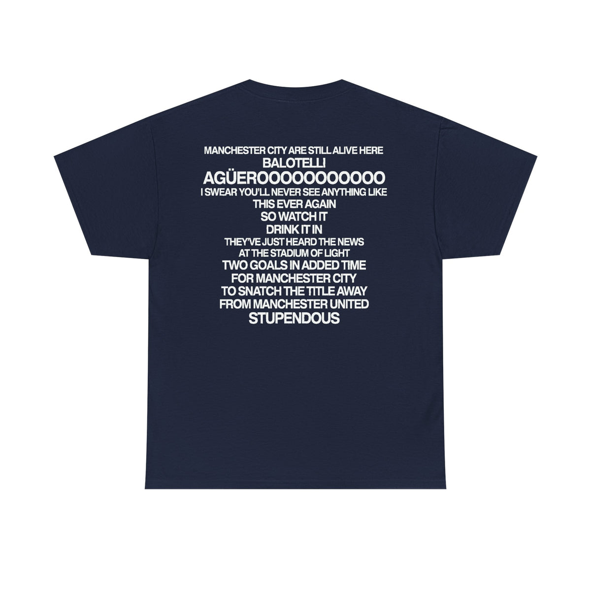 Aguero Celebration Cotton T-Shirt — Iconic Sergio Aguero Goal Tribute Tee