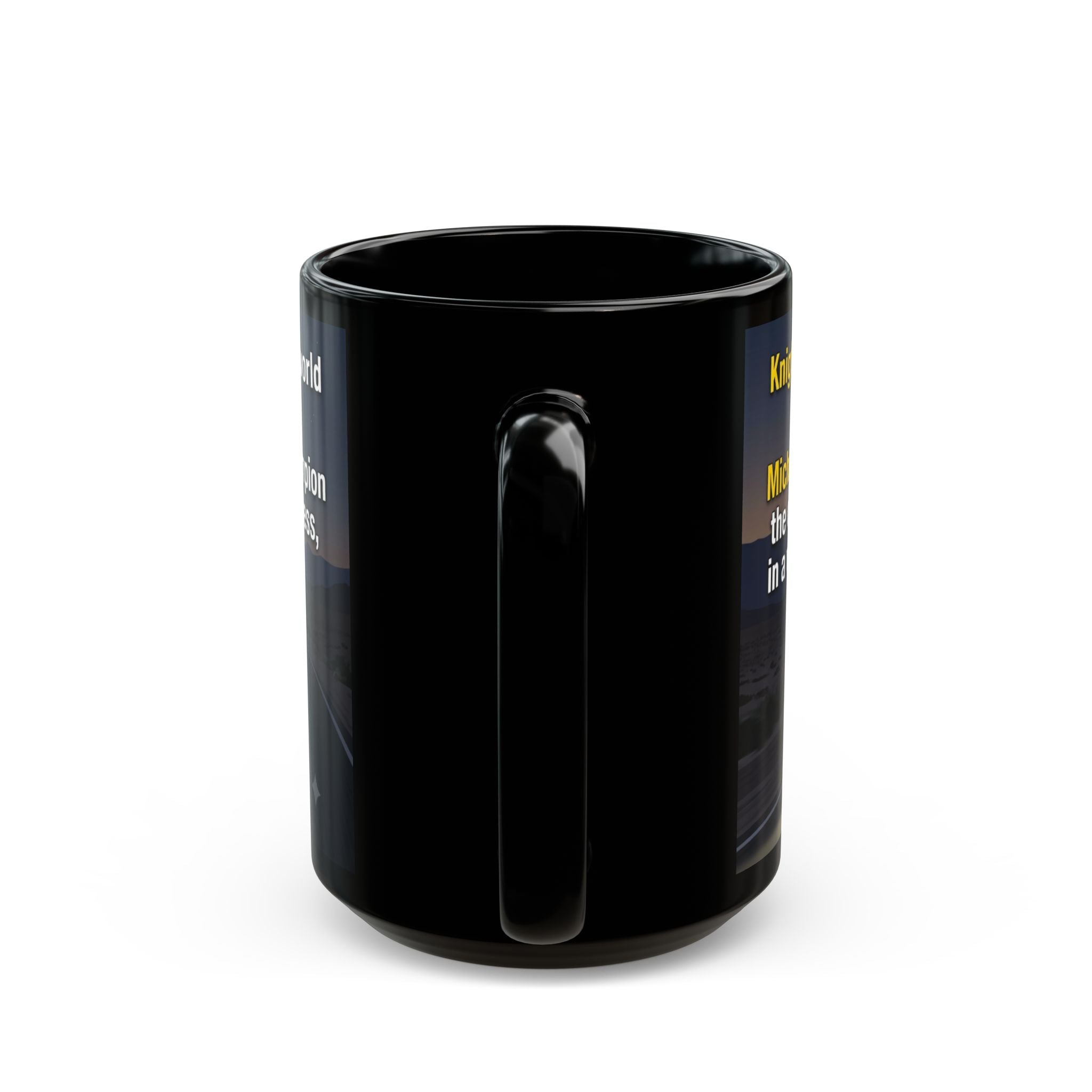 KITT Knight Rider Quote Black Mug — Retro Techno Car Coffee Cup (11oz/15oz)