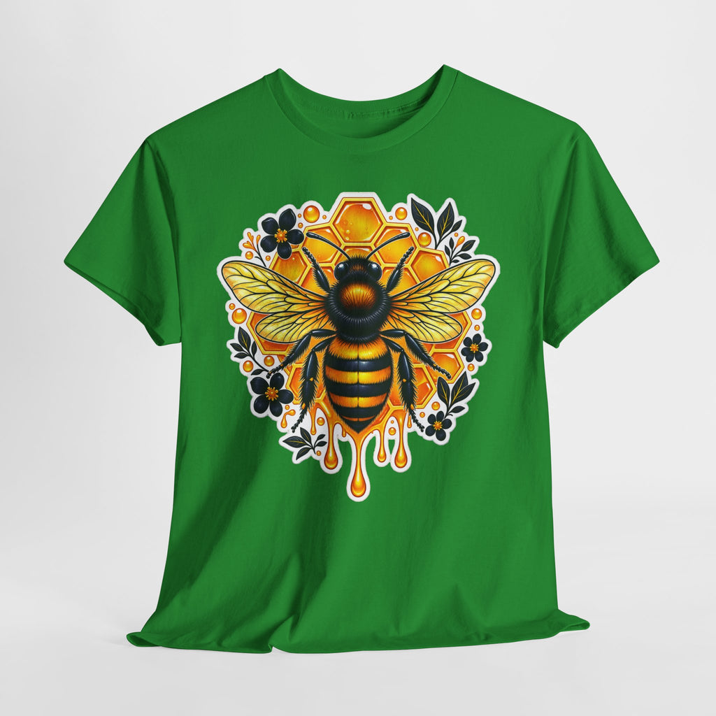 Manchester Bee Honeycomb T‑Shirt — Floral Dripping Honey Graphic Tee