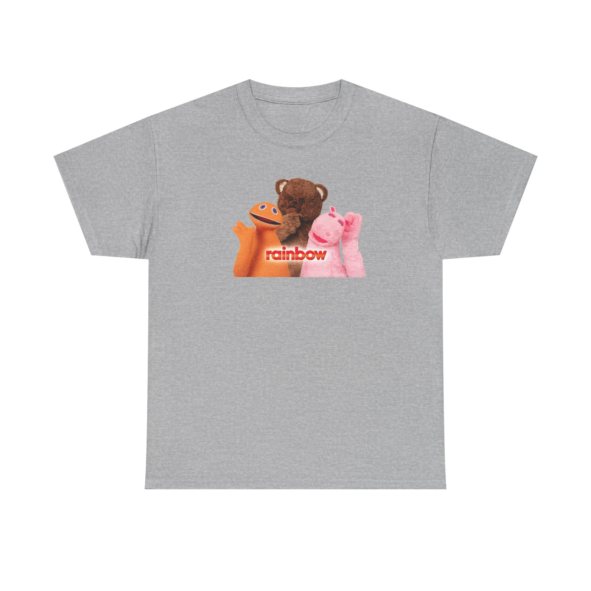 Rainbow Kids TV Zippy, George and Bungle Puppets T-Shirt — Cute Teddy & Hand Puppets Graphic Tee