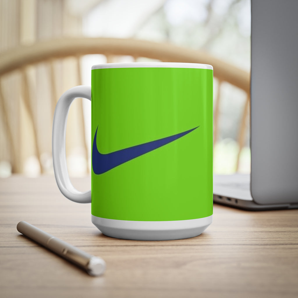 Chelsea-Inspired Neon Green Football Mug (11oz, 15oz)
