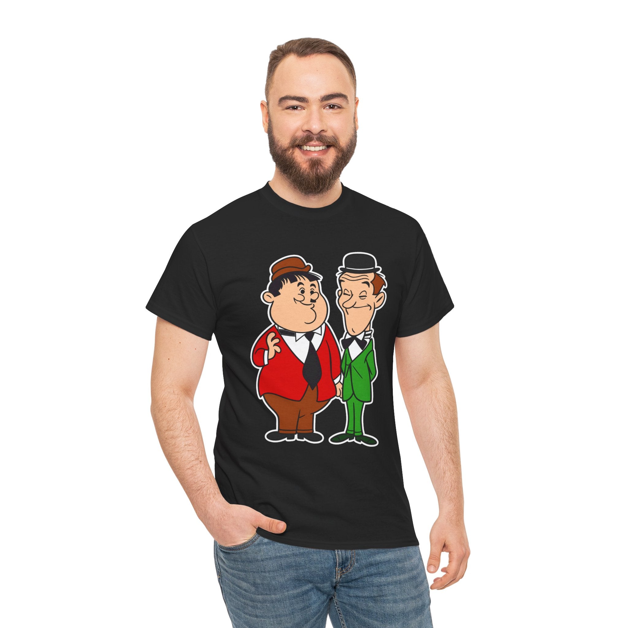 Comedy Duo Vintage Cartoon Cotton T-Shirt