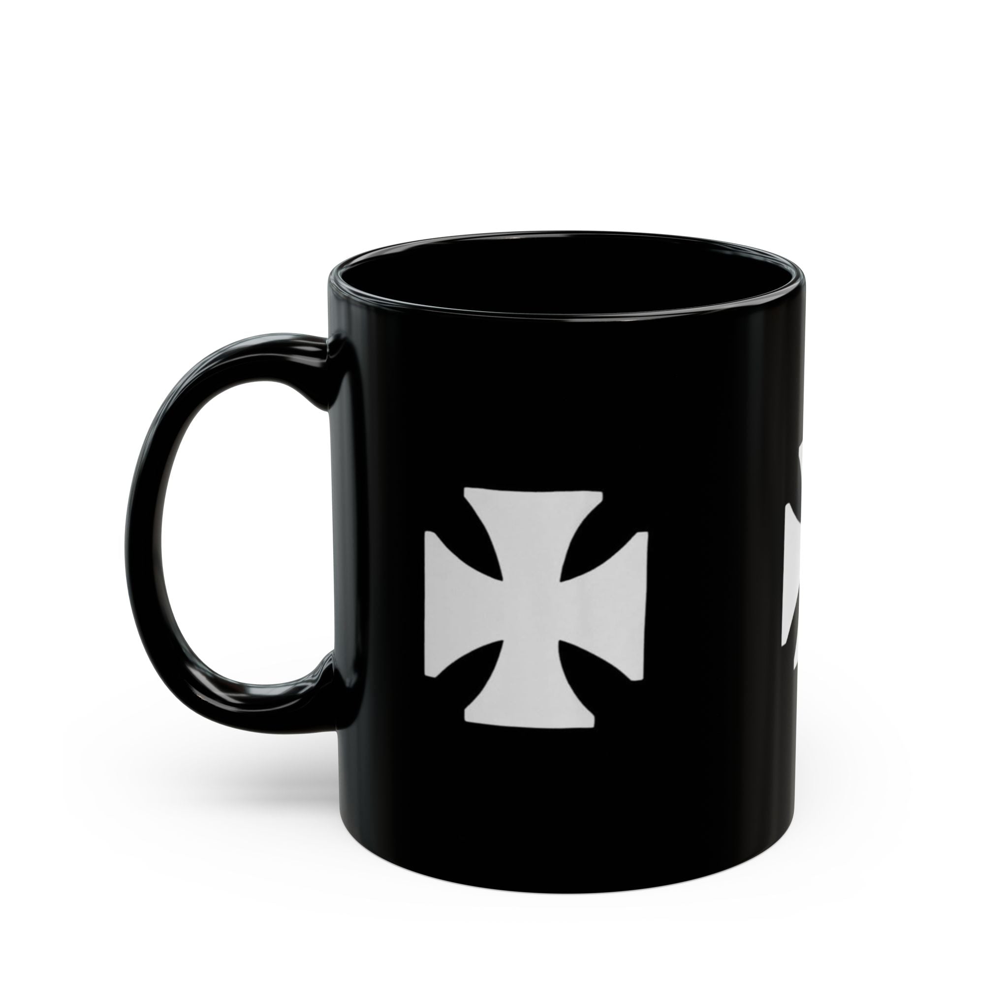 Manchester City ST Mark's Black Ceramic Mug with White Maltese Cross – Gothic Coffee Cup (11oz, 15oz)