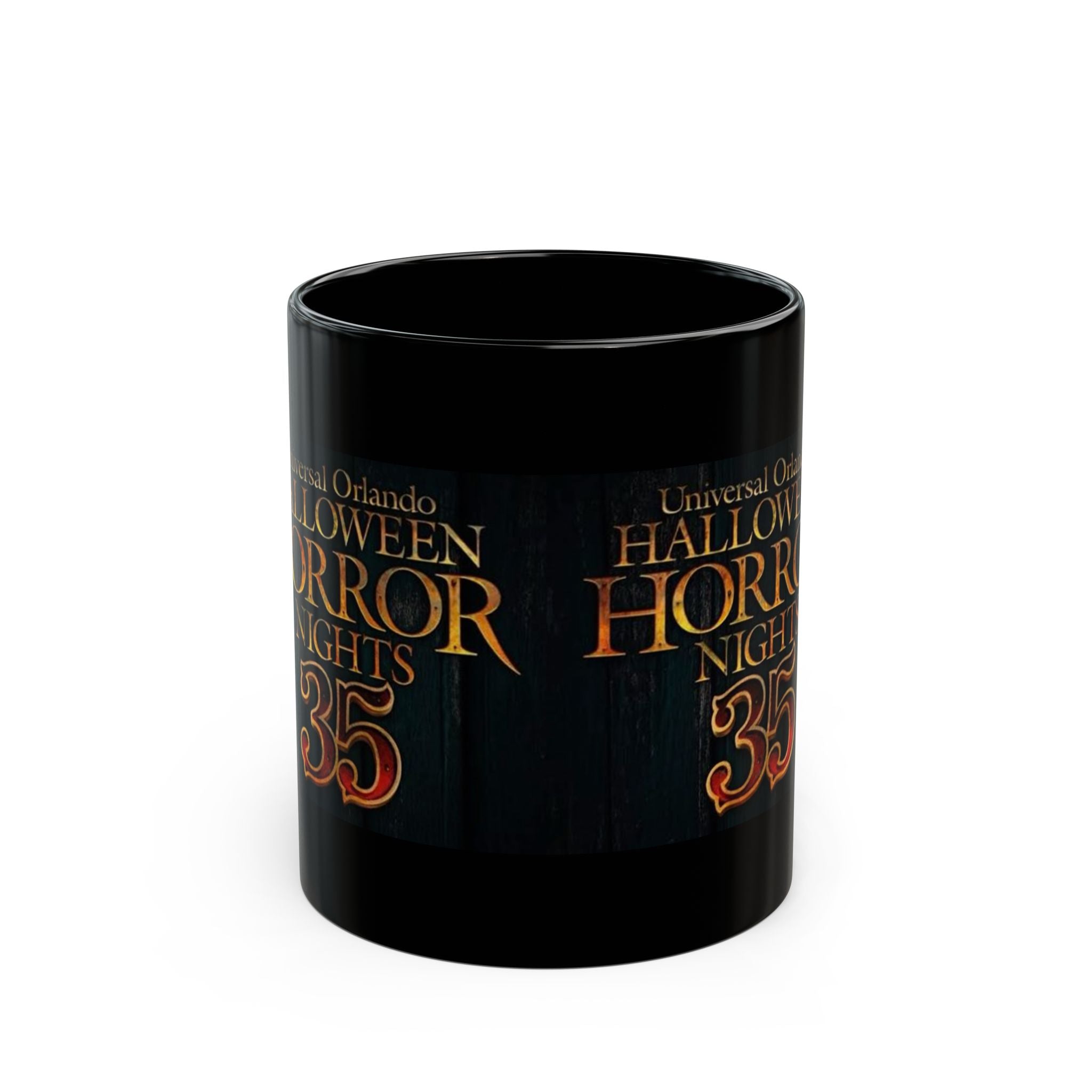 Halloween Horror Nights 35 Black Coffee Mug — Universal Orlando Souvenir (11oz & 15oz)