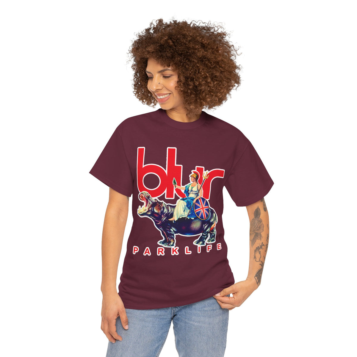 Blur PARKLIFE British Bulldog Graphic Cotton T-Shirt