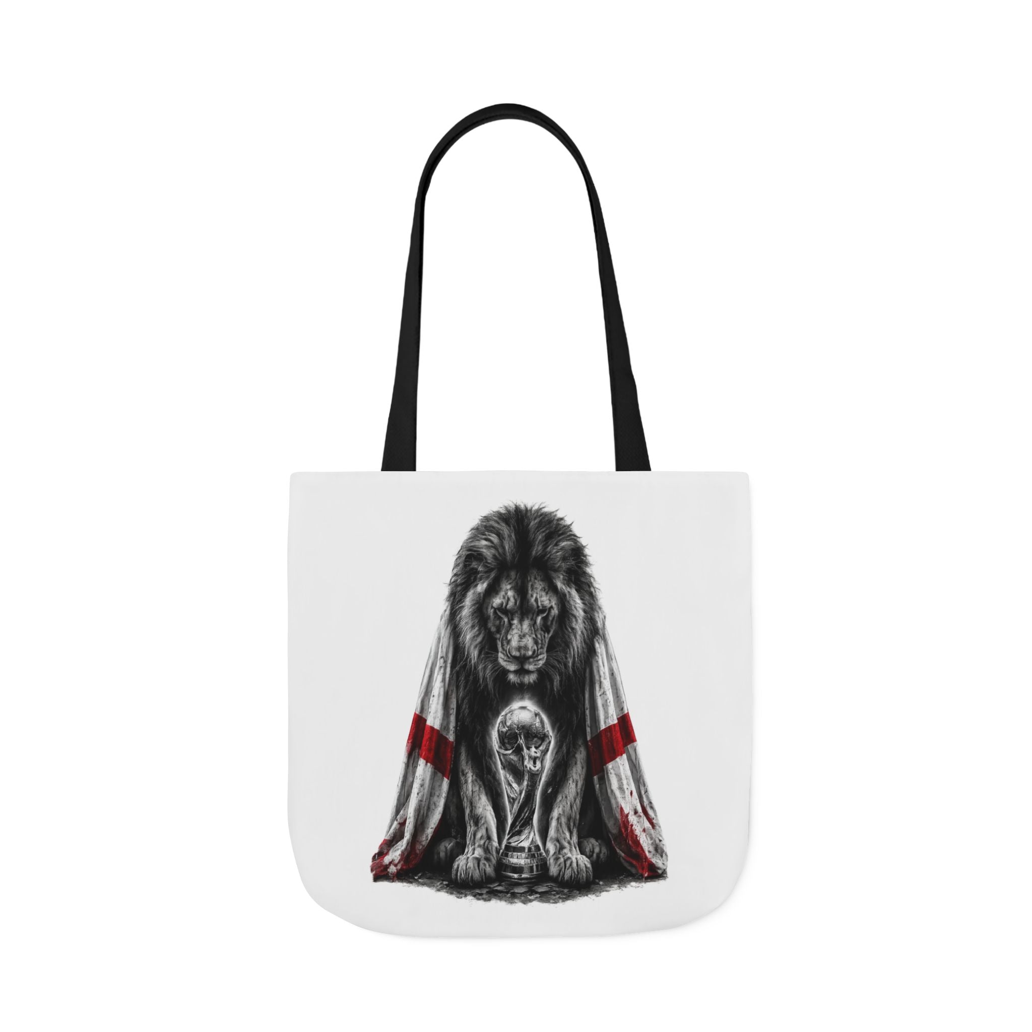 England Lion Guardian Canvas Tote — Protective Lion & Cub Illustration Tote Bag