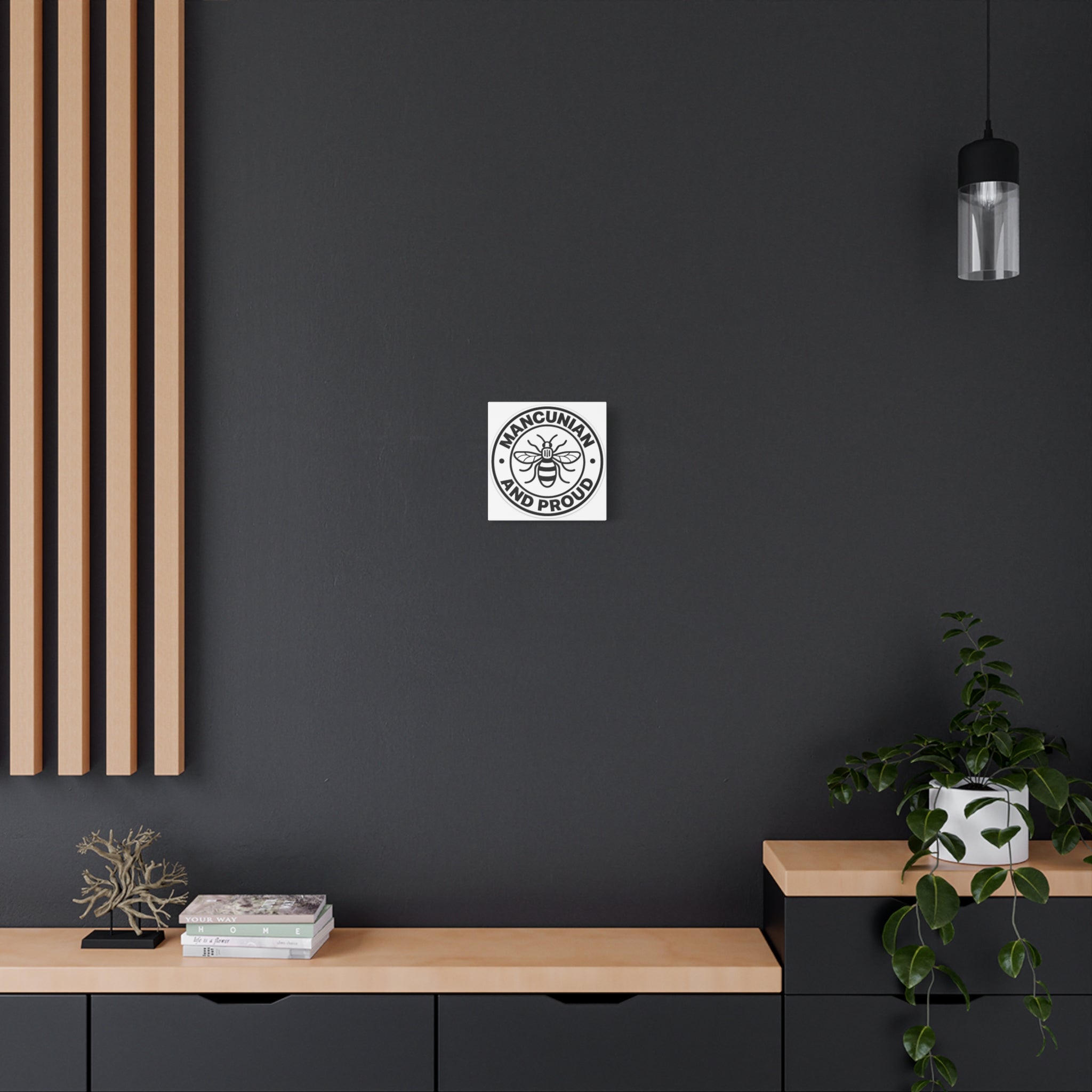 Matte Canvas: "Mancunian And Proud" Manchester Bee Wall Art